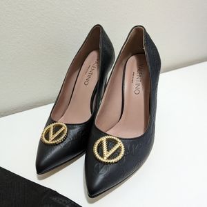 Valentino by Mario Valentino Clara monogram leather pumps